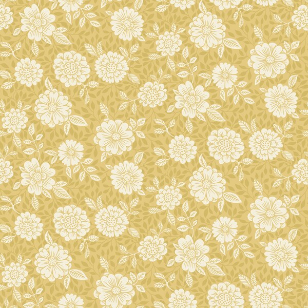 Manhattan Comfort Lewisville Lizette Mustard Charming Floral 33 ft L X 209 in W Wallpaper BR4080-15910 - main
